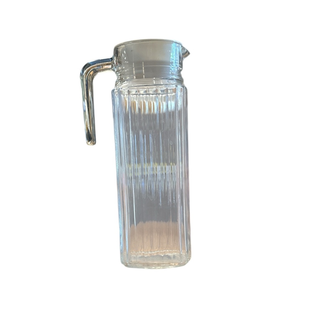Vintage Clear Glass Pitcher with Handle